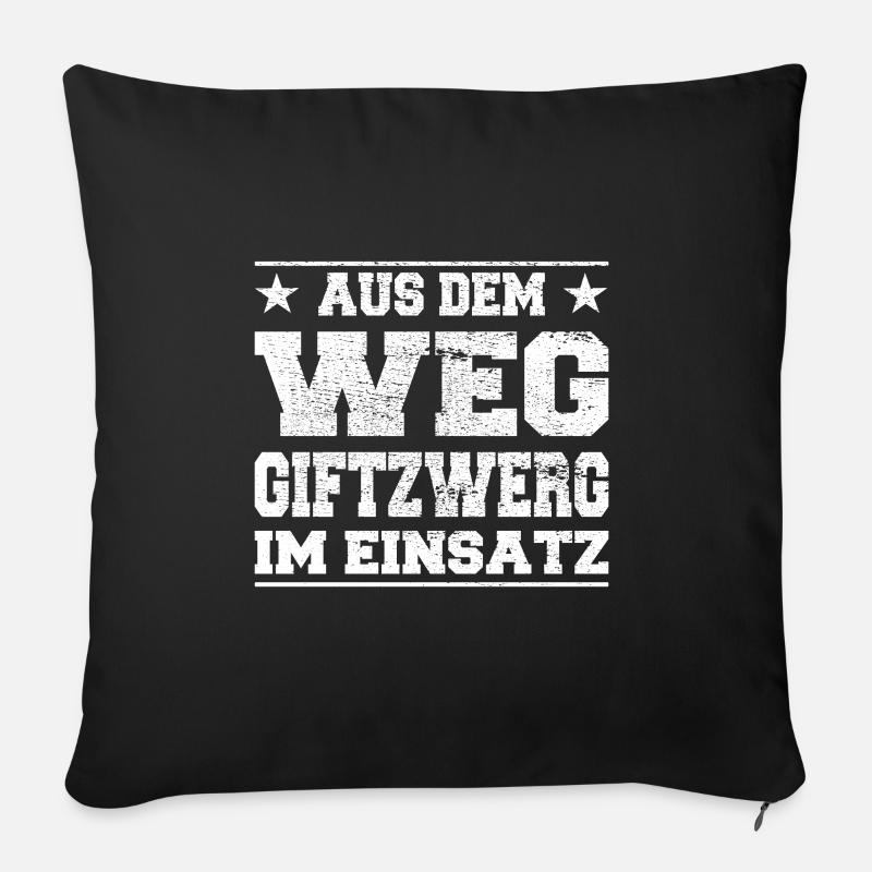 Aus dem Weg Giftzwerg im Einsatz Design - Sofakissen mit Füllung 45 x 45 cm - Schwarz