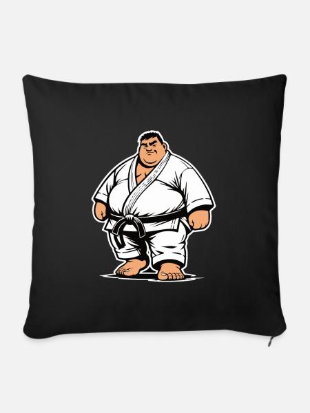 Dicker Kampfsportler - Sofakissen mit Füllung 45 x 45 cm - Schwarz