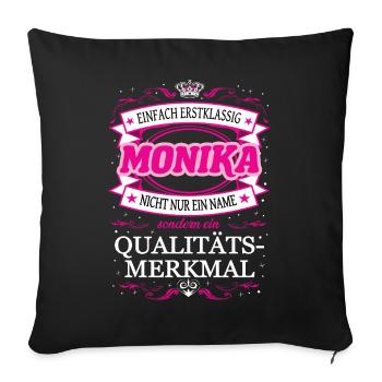 Caractéristique de qualité Monika tout simplement de première classe - Coussin et housse de 45 x 45 cm - noir - Devant