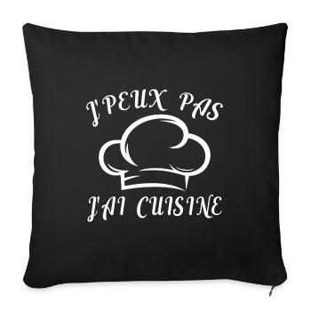 J'peux Pas J'ai Cuisine - Coussin et housse de 45 x 45 cm - noir - Devant