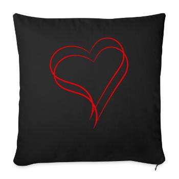 Two Hearts - Sofa pillow with filling 45cm x 45cm - black - Front