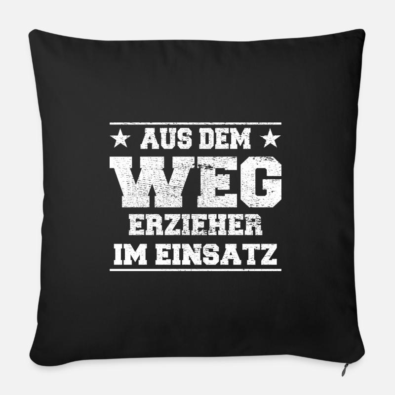 Aus dem Weg Erzieher im Einsatz Design - Sofakissen mit Füllung 45 x 45 cm - Schwarz