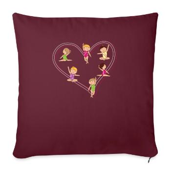 Tumbling & Gymnastics - I love gymnastics - Sofa pillow with filling 45cm x 45cm - burgundy - Front