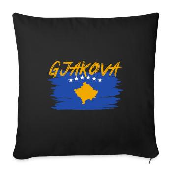 Gjakova 07 Gjakove Kosovo Albanien Geschenk Design - Sofakissen mit Füllung 45 x 45 cm - Schwarz - Vorne