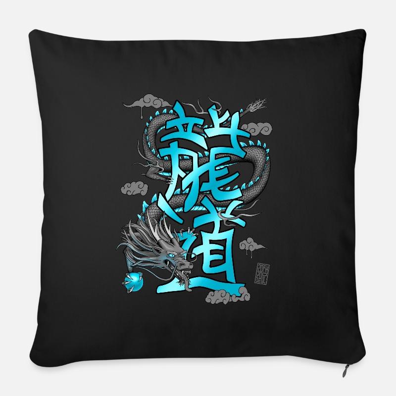Drache - Sofakissen mit Füllung 45 x 45 cm - Schwarz