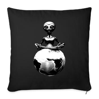 alien on the earth - Sofakissen mit Füllung 45 x 45 cm - Schwarz - Vorne