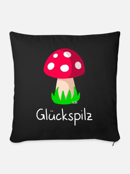 Glückspilz - Sofakissen mit Füllung 45 x 45 cm - Schwarz