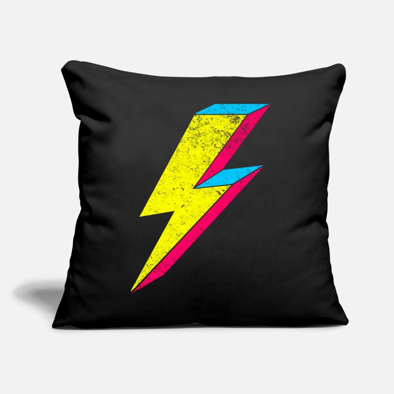 Neon Blitz Lightning Design 70s 80s Sofakissen mit Füllung 45 x 45 cm