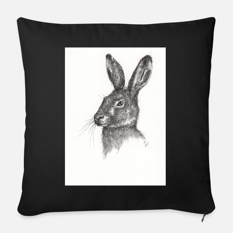 Not just another Rabbit - Sofa pillow with filling 45cm x 45cm - black