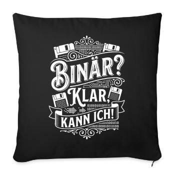 Binary, Clear, I Can – Tech Humor - Sofa pillow with filling 45cm x 45cm - black - Front