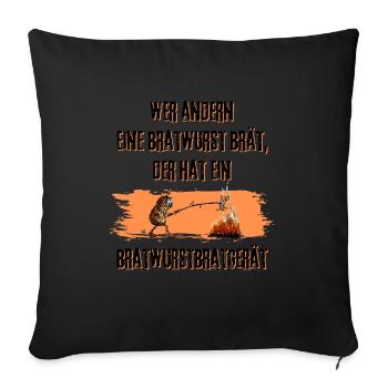 Bratwurstbratgerät von MRS-ERDNUSS - Sofakissen mit Füllung 45 x 45 cm - Schwarz - Vorne