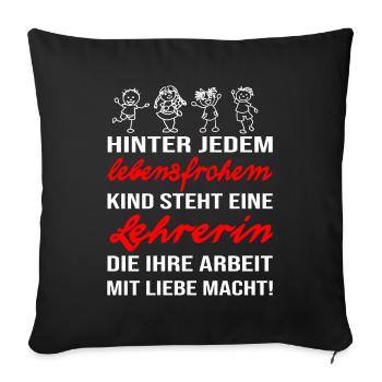 Lehrerin die ihren Job liebt. Kindererziehung - Sofakissen mit Füllung 45 x 45 cm - Schwarz - Vorne