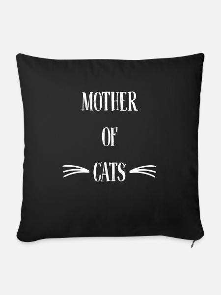 Katzendame Katze - Sofakissen mit Füllung 45 x 45 cm - Schwarz