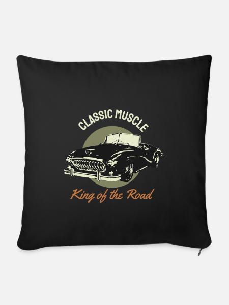 T Shirt Muscle Car - Classic Muscle Car - Sofakissen mit Füllung 45 x 45 cm - Schwarz