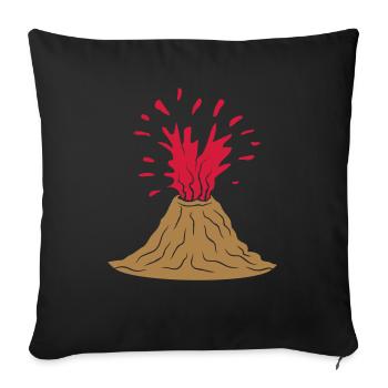 Vulkan Ausbruch Design - Sofakissen mit Füllung 45 x 45 cm - Schwarz - Vorne