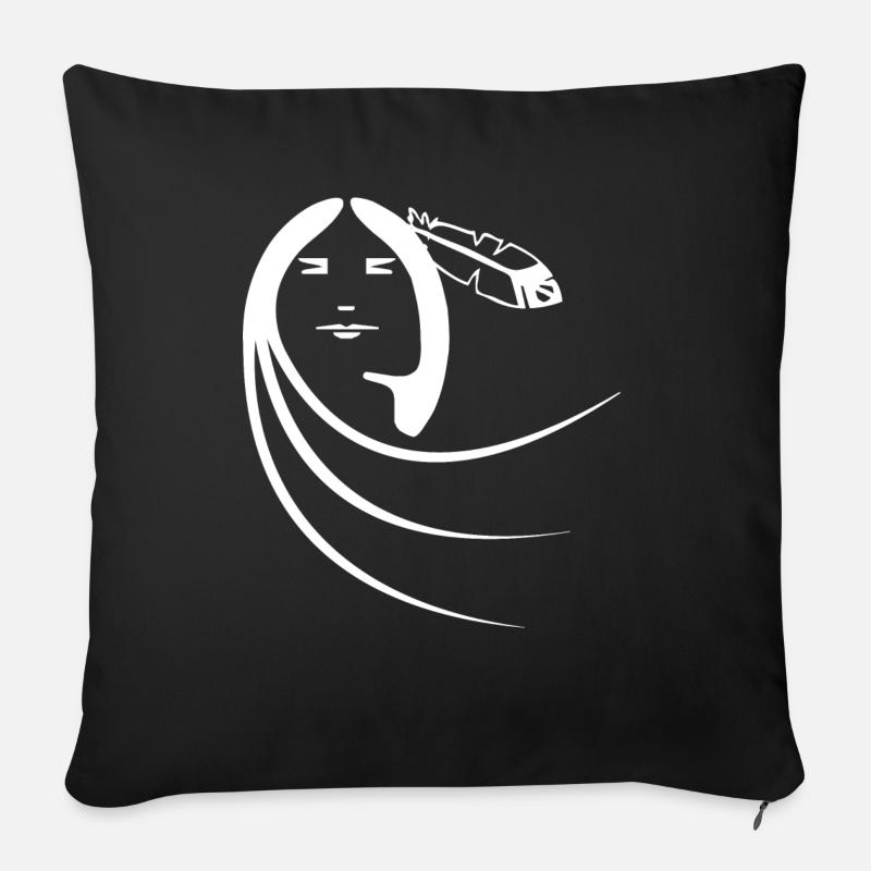 Native Americans - Sofa pillow with filling 45cm x 45cm - black