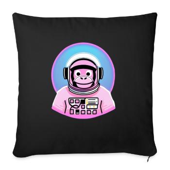 Space Monkey Pink - Sofakissen mit Füllung 45 x 45 cm - Schwarz - Vorne