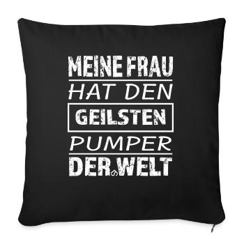 Geilster Pumper der Welt - Sofakissen mit Füllung 45 x 45 cm - Schwarz - Vorne
