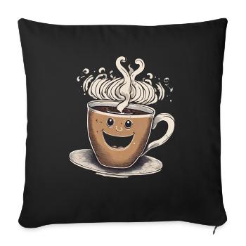 Kaffeebecher - Sofakissen mit Füllung 45 x 45 cm - Schwarz - Vorne