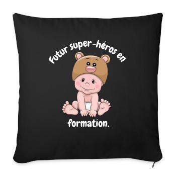Future super-héros - Coussin et housse de 45 x 45 cm - noir - Devant