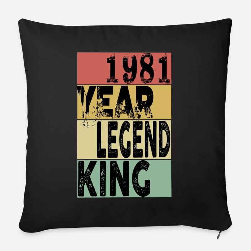 1981 - Coussin et housse de 45 x 45 cm - noir