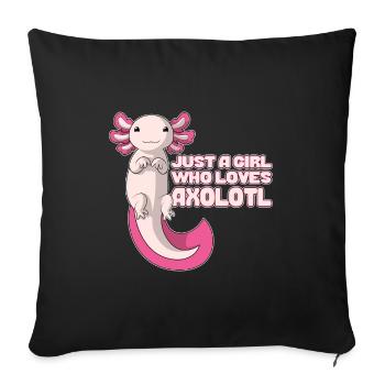 Cute Axolotl | just a Boy who loves Axolotl - Coussin et housse de 45 x 45 cm - noir - Devant