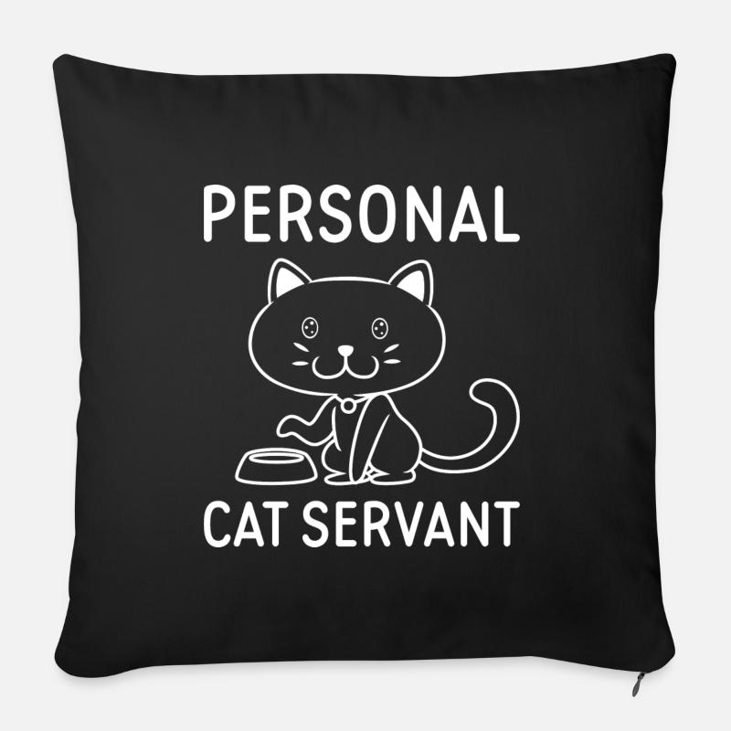 Personal Cat Servant - Sofa pillow with filling 45cm x 45cm - black