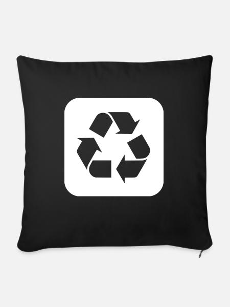 recycle [white] - Sofakissen mit Füllung 45 x 45 cm - Schwarz
