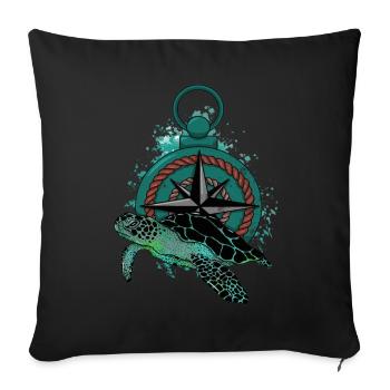 Turtle Compass - Sofakissen mit Füllung 45 x 45 cm - Schwarz - Vorne