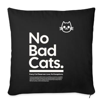 No Bad Cats - Sofa pillow with filling 45cm x 45cm - black - Front
