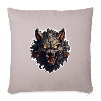 Loup-garou d’Halloween - Coussin et housse de 45 x 45 cm - taupe clair - Devant