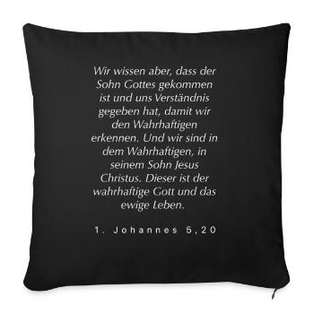 Bibelvers Hoodie - Sofakissen mit Füllung 45 x 45 cm - Schwarz - Vorne