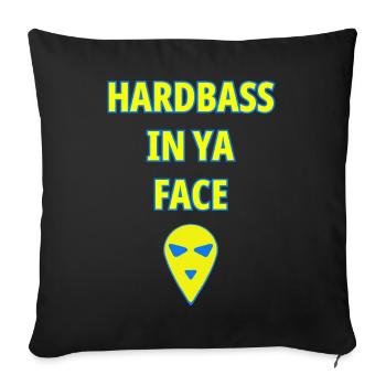 HARDBASS IN YA FACE - Sofa pillow with filling 45cm x 45cm - black - Front
