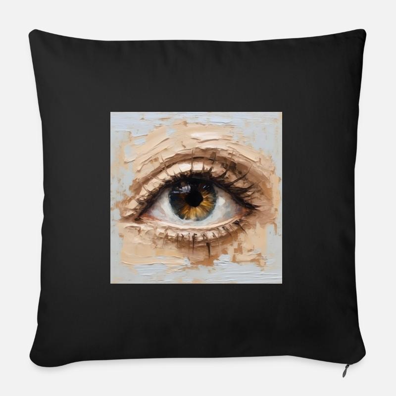 Auge Gemälde - Sofakissen mit Füllung 45 x 45 cm - Schwarz