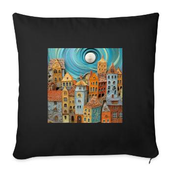 Papier Stadt - Sofakissen mit Füllung 45 x 45 cm - Schwarz - Vorne