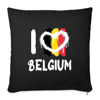 I love Belgium / I love Belgium Country Countries - Sofa pillow with filling 45cm x 45cm - black - Front
