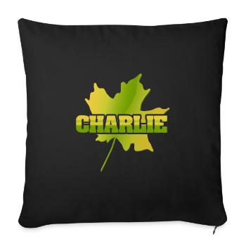 Gift for Charlie - Sofa pillow with filling 45cm x 45cm - black - Front