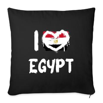 I love Egypt / I love Egypt Country Countries - Sofa pillow with filling 45cm x 45cm - black - Front