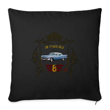 70 Years Old - Sofa pillow with filling 45cm x 45cm - black - Front