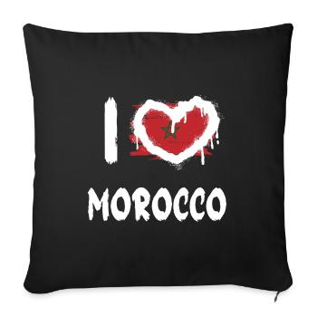 J’aime le Maroc / J’aime le Maroc Pays - Coussin et housse de 45 x 45 cm - noir - Devant