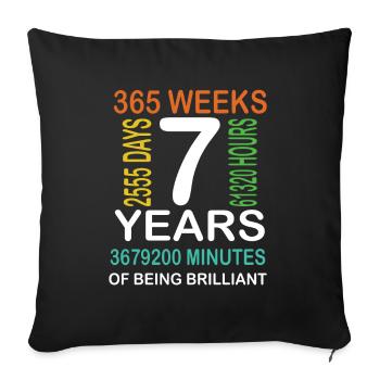 7 ans de brillance - Coussin et housse de 45 x 45 cm - noir - Devant
