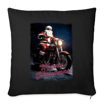 Biker Santa 4 - Sofa pillow with filling 45cm x 45cm - black - Front