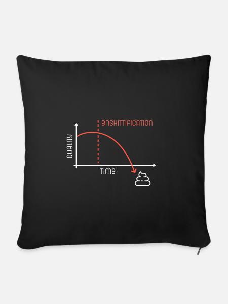 Enshittification Graph - Sofakissen mit Füllung 45 x 45 cm - Schwarz