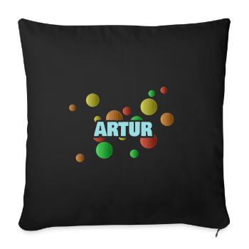 Birthday Artur - Sofa pillow with filling 45cm x 45cm - black - Front