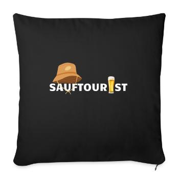 Sauftourist Malle - Sofakissen mit Füllung 45 x 45 cm - Schwarz - Vorne