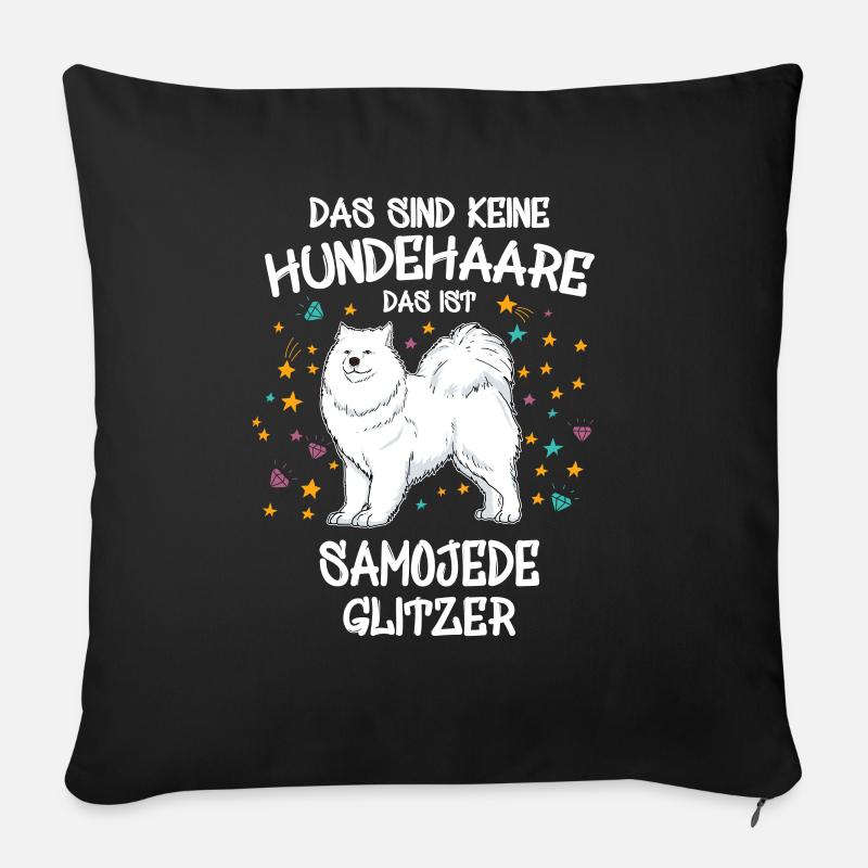 Samojede Glitzer Hunde Hundehalter Geschenk - Sofakissen mit Füllung 45 x 45 cm - Schwarz