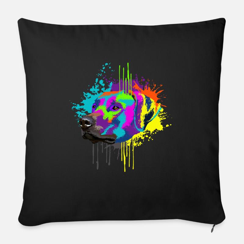 Splash Art Rhodesian Ridgeback chien cadeau - Coussin et housse de 45 x 45 cm - noir