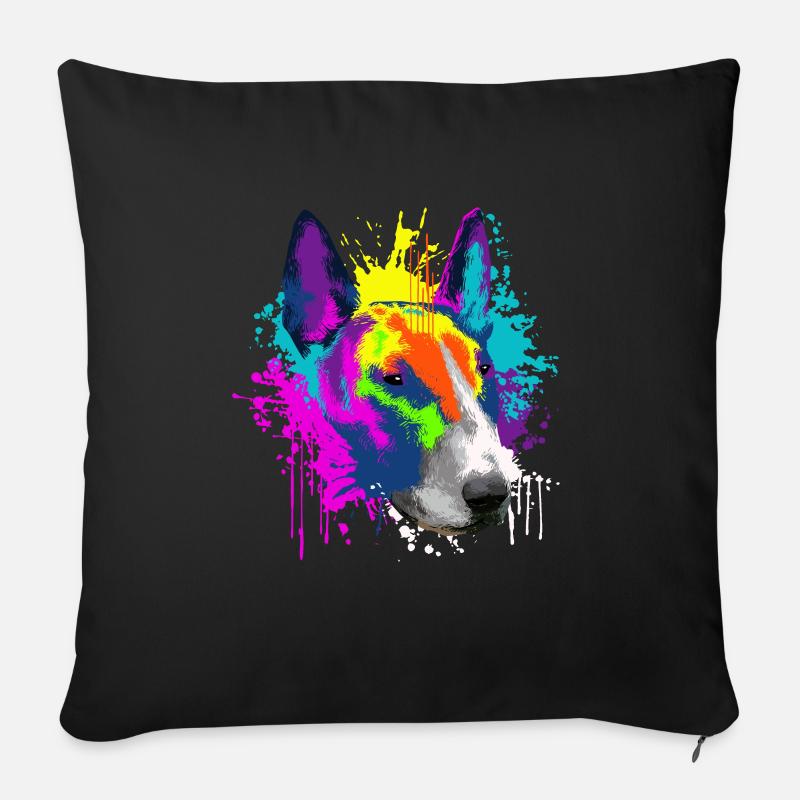 Splash Art Bullterrier Hund Hundehalter Geschenk - Sofakissen mit Füllung 45 x 45 cm - Schwarz
