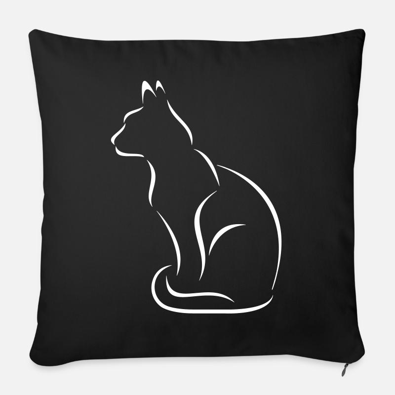 katze - Sofakissen mit Füllung 45 x 45 cm - Schwarz