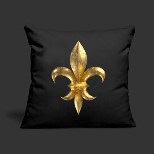 Fleur de Lys / Fleur de Lis gold look skorodowany - Poduszka na kanapę z wkładem 45 x 45 cm
